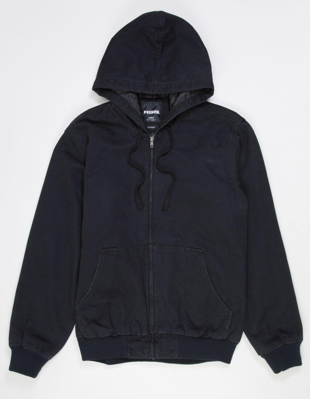 RSQ Mens Oversized Hooded Twill Jacket - OLIVE Product Image