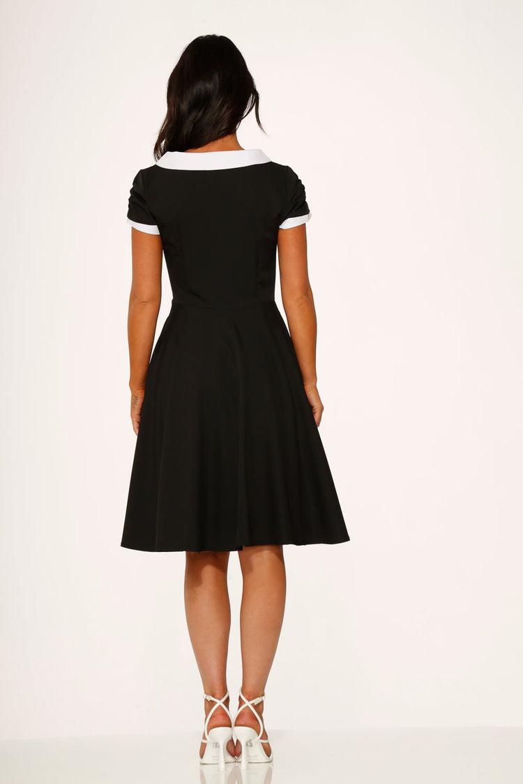 Black & White Keyhole Swing Dress Product Image