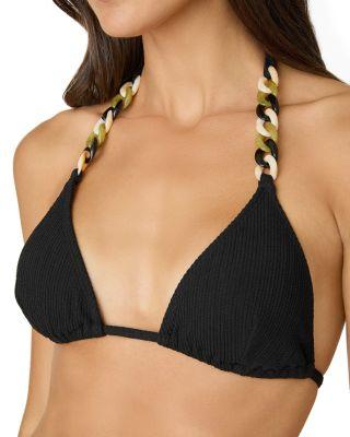 Chain Ribbed Triangle Bikini Tip Product Image