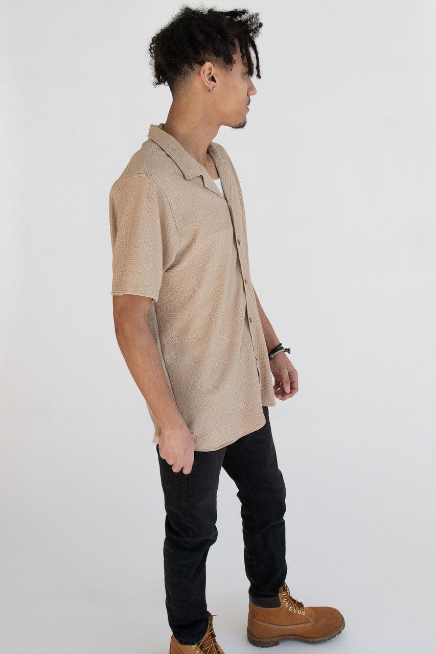 Lightweight Textured Button Up Shirt Product Image