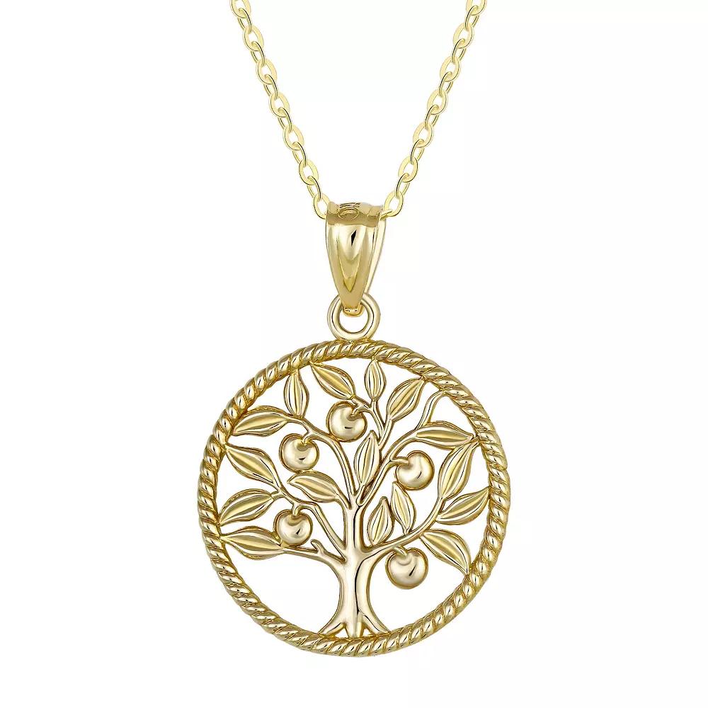 Taylor Grace 10k Gold Tree Of Life Pendant Necklace, Women's, Size: 18", Gold Tone Product Image