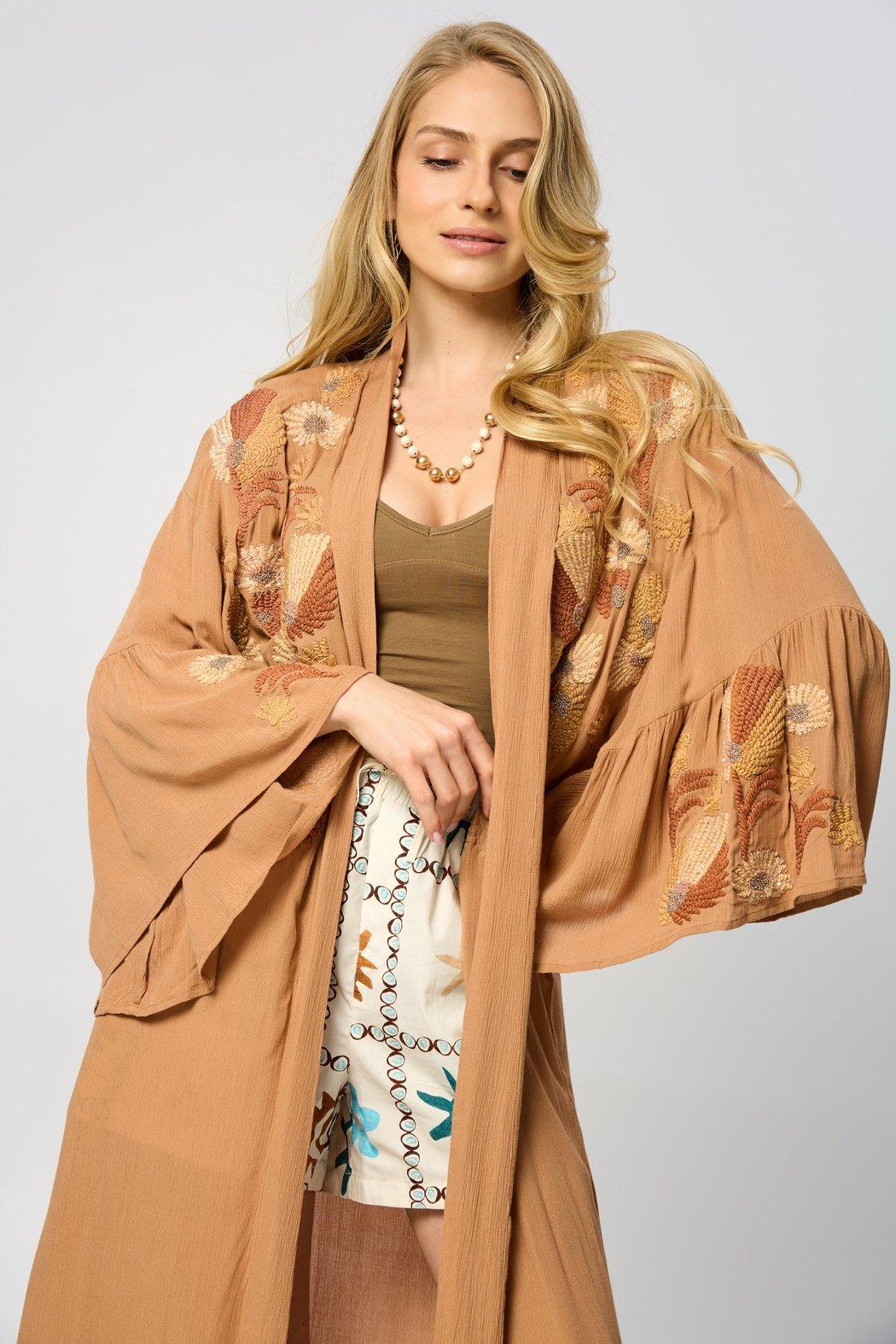 Floral Embellished Long Kimono Product Image