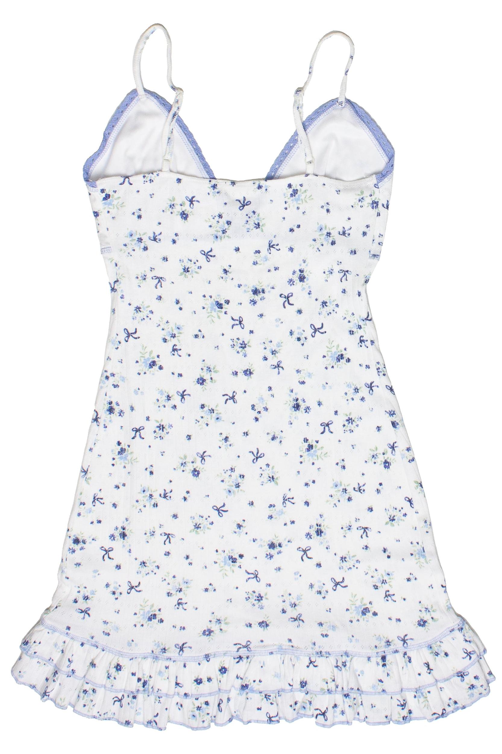 Pointelle Lace Trim Floral Dress Product Image