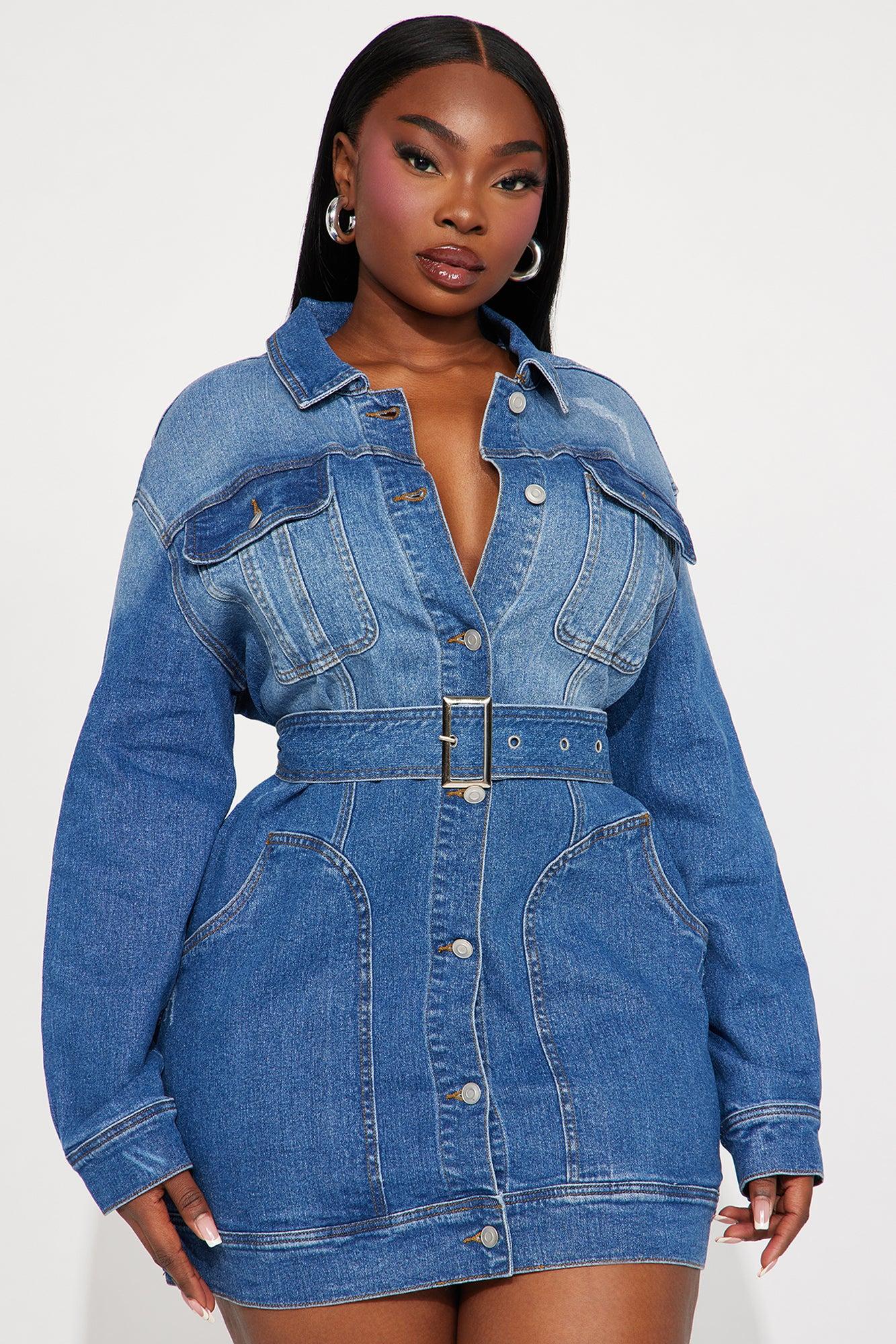 Alison Denim Mini Dress - Medium Wash Product Image