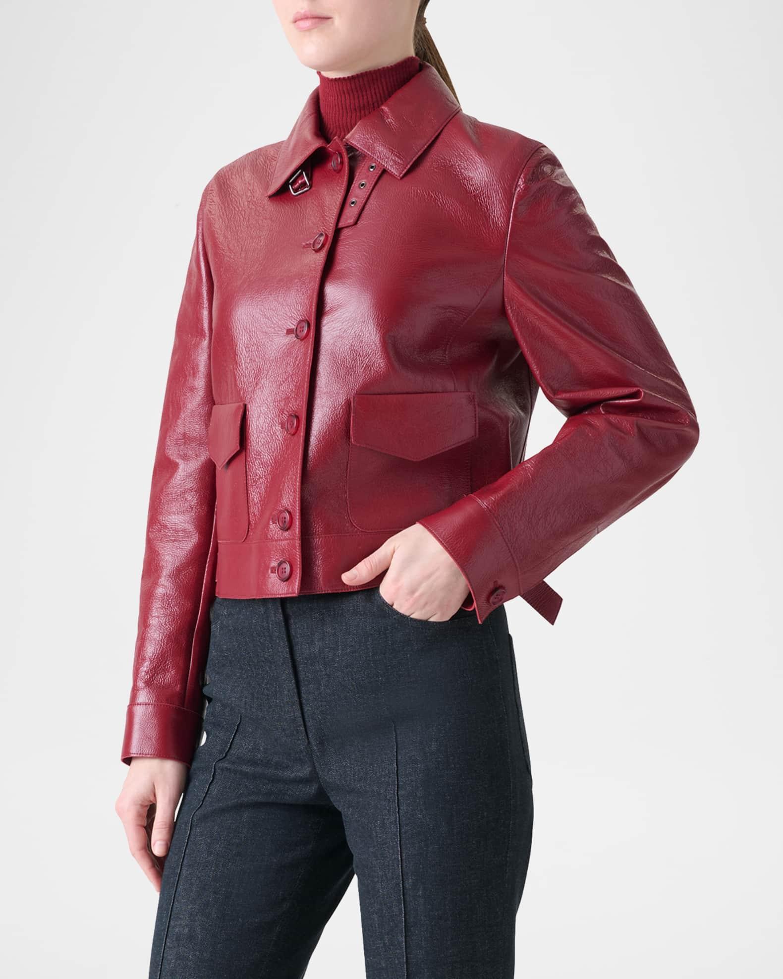Peer Lacquered Leather Short Jacket Product Image