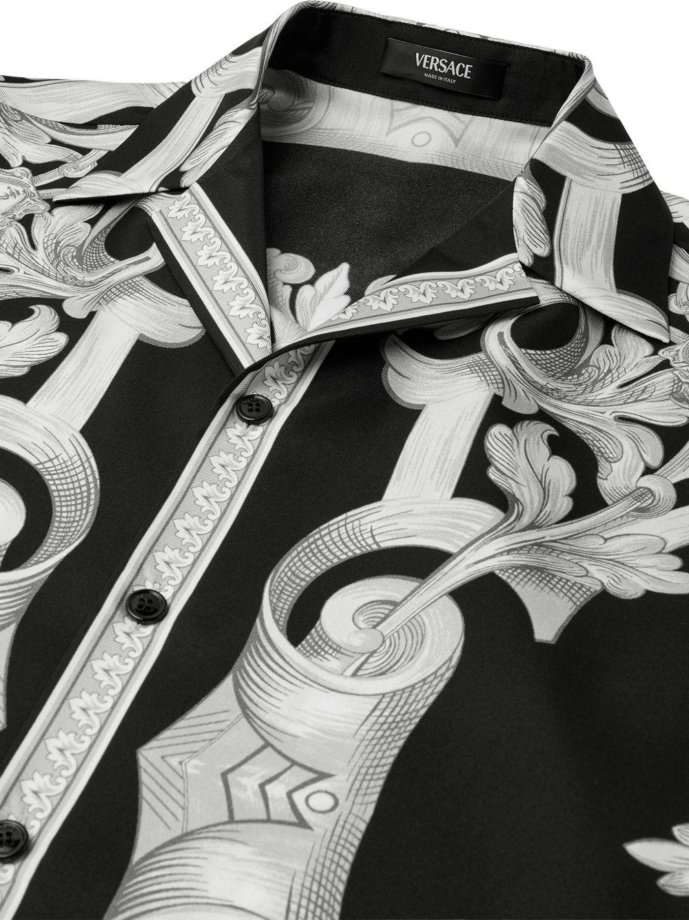 baroque-print silk shirt Product Image