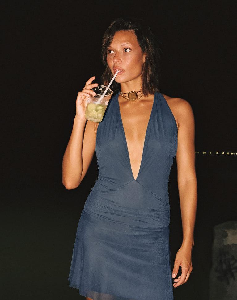 Nina Short Halter Dress - Bayside Product Image