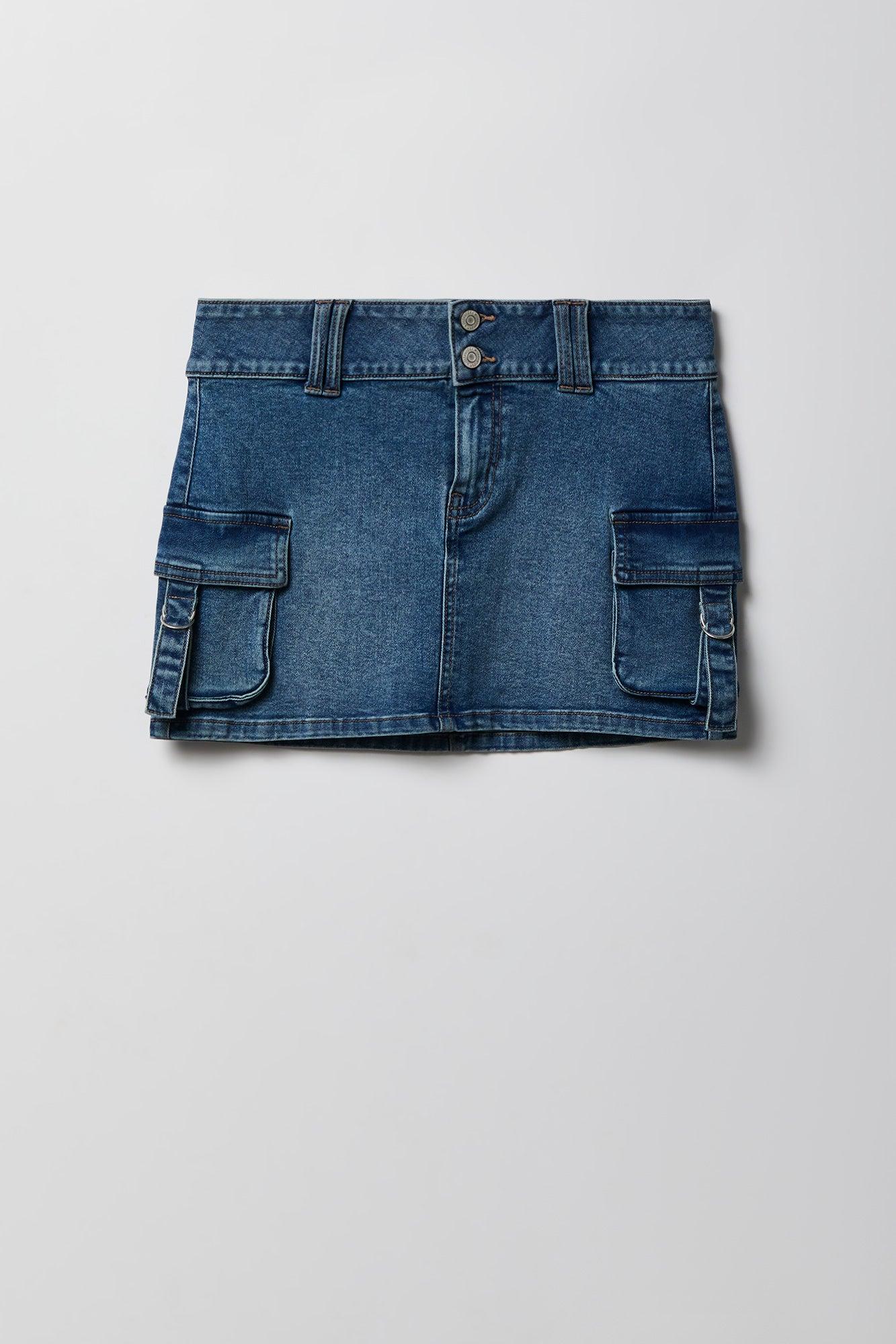 Denim Cargo Mini Skirt Female Product Image