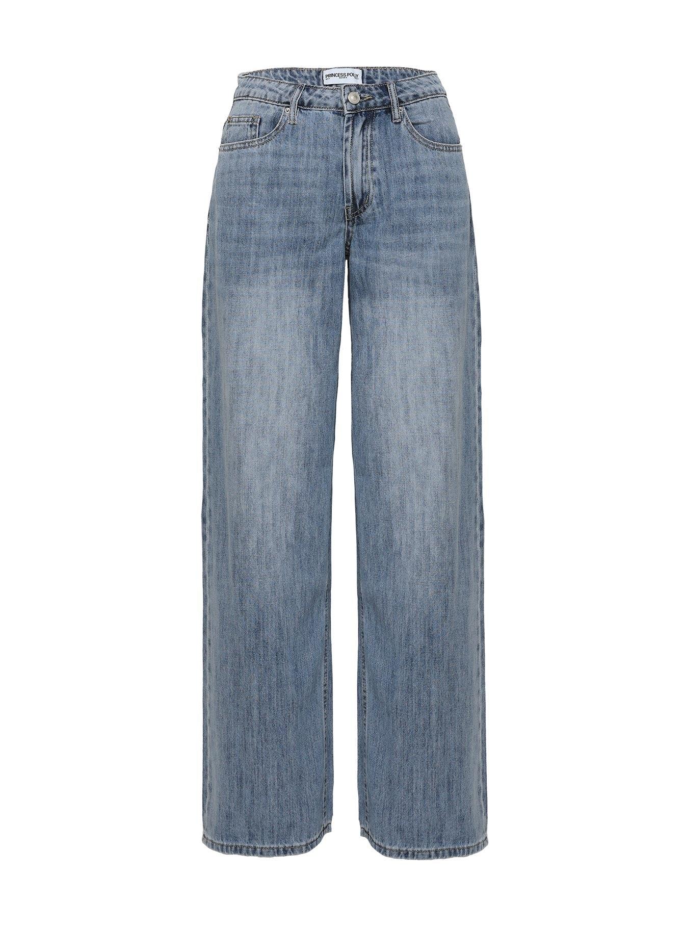 Moonshine Wide Leg Jeans Mid Wash Product Image