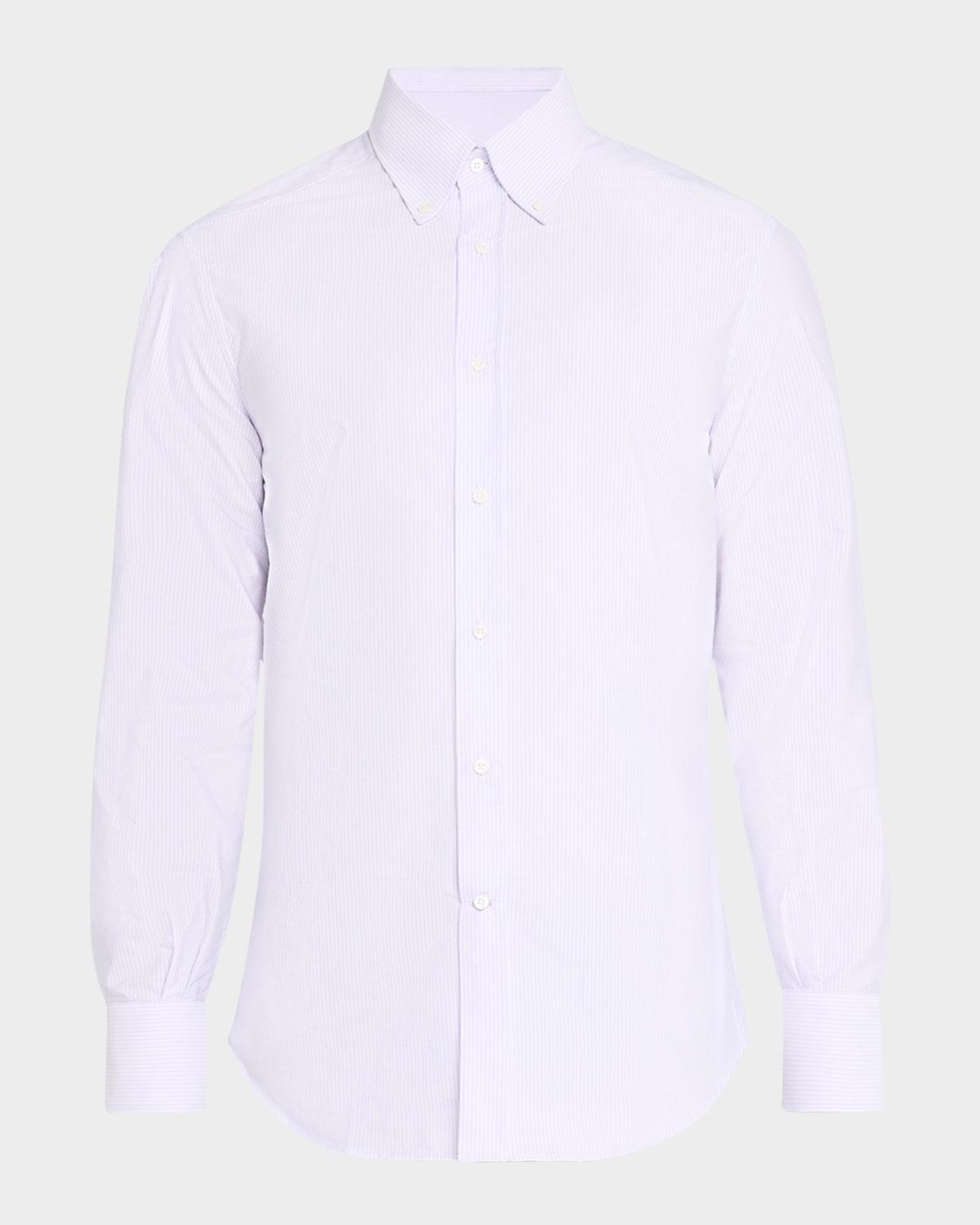 Men's Cotton Micro-Stripe Sport Shirt Product Image