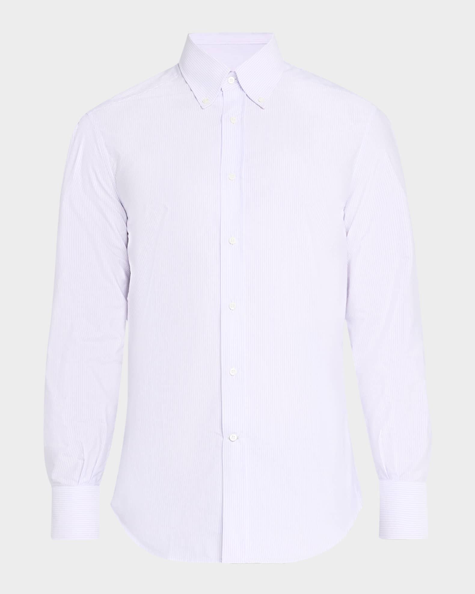 Men's Cotton Micro-Stripe Sport Shirt Product Image