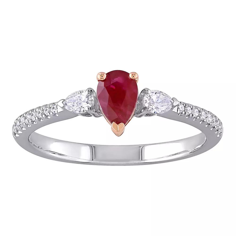 Stella Grace 14k Two Tone Gold Ruby & 1/4 Carat T.W. Diamond Ring, Women's,  Product Image