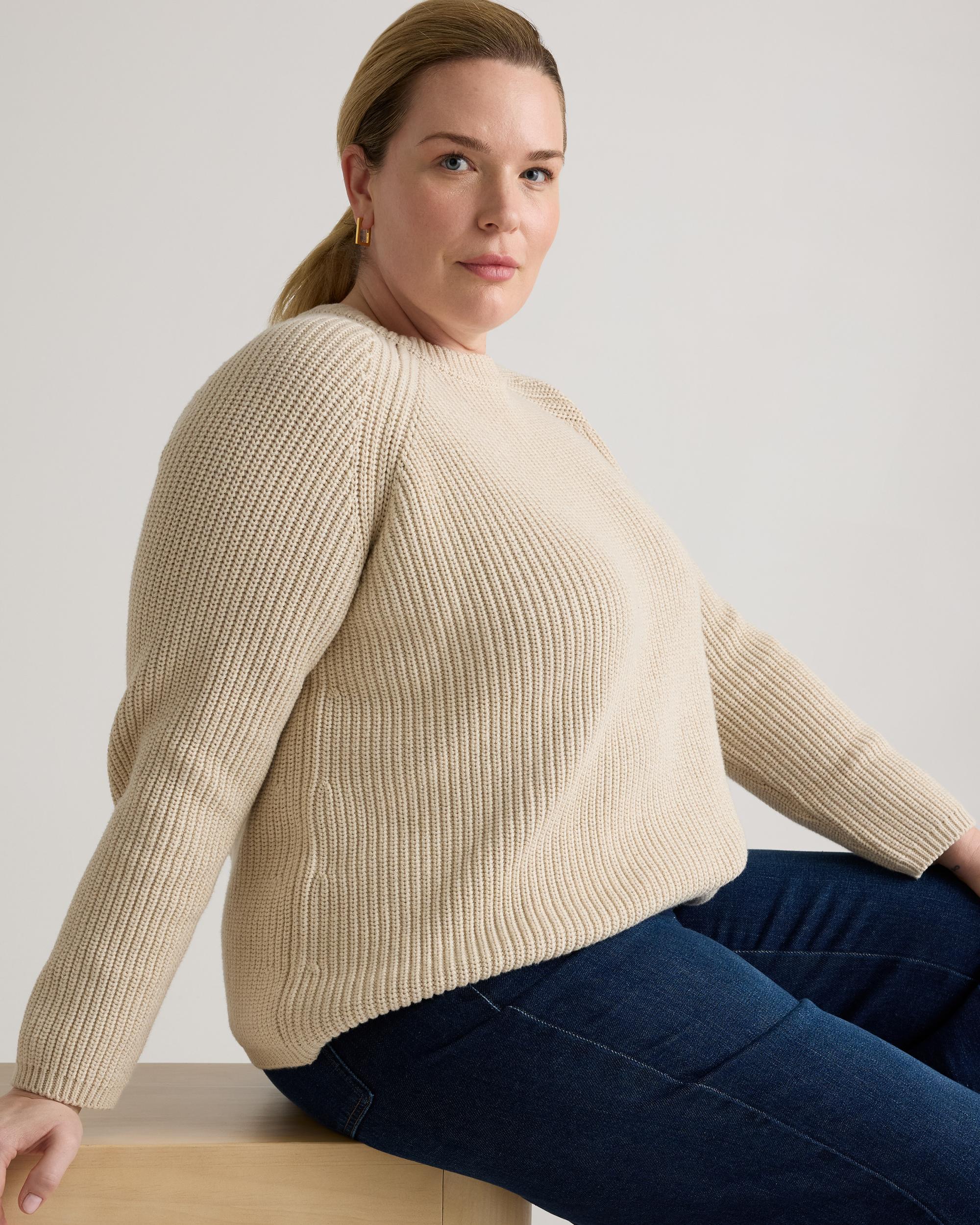 Quince | Women's Fisherman Crew Sweater Organic Cotton Product Image