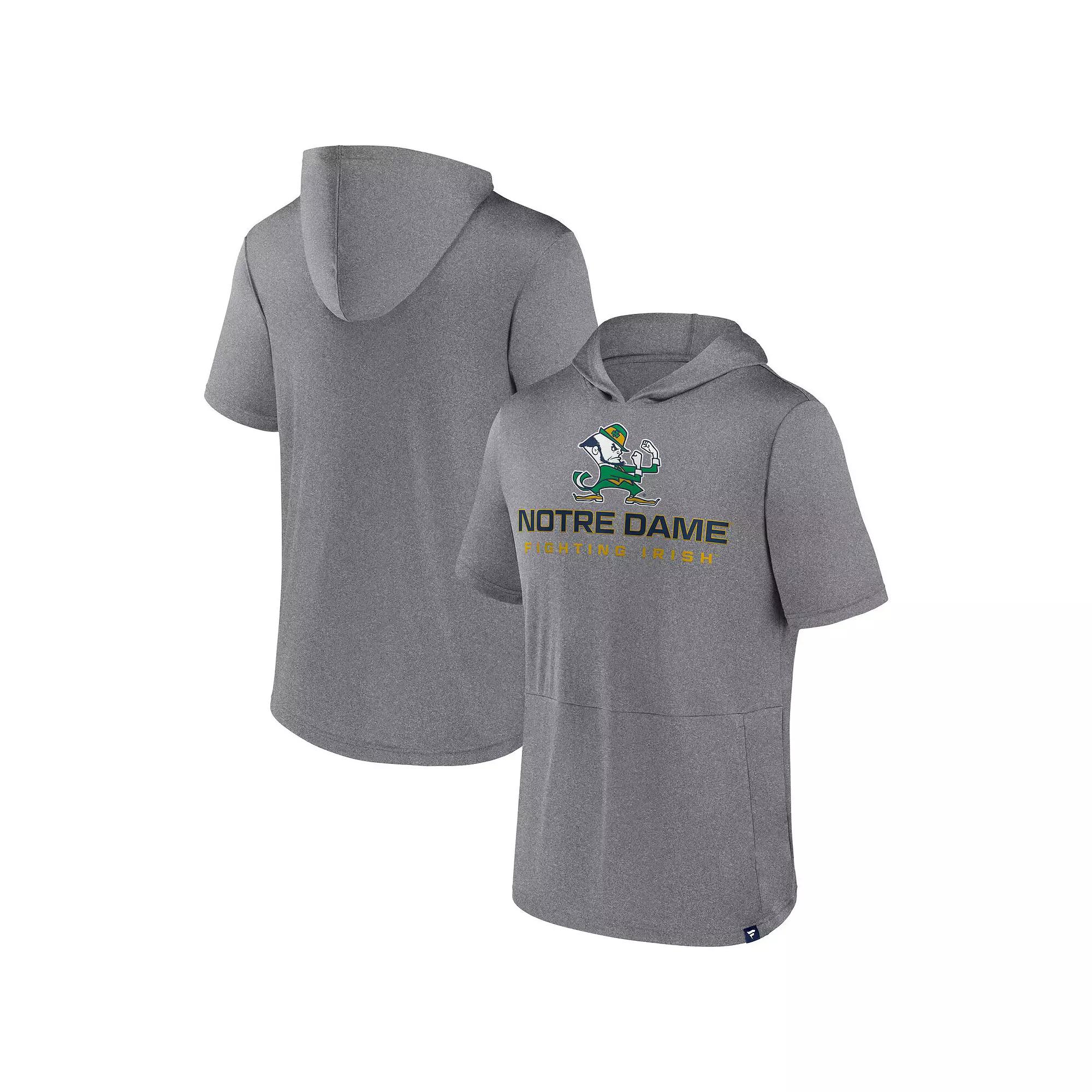 Men's Fanatics Branded Heather Gray Notre Dame Fighting Irish Modern Stack Hoodie T-Shirt, Size: Medium, Grey Product Image