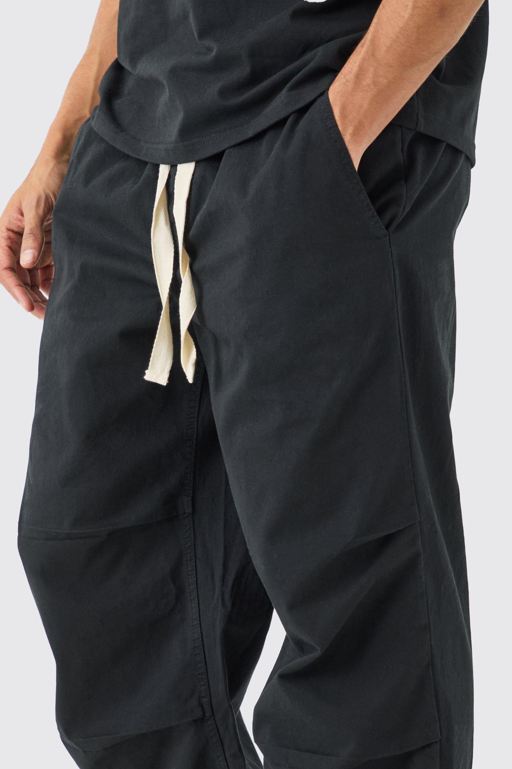 Elasticated Waist Contrast Drawcord Baggy Pants | boohooMAN USA Product Image
