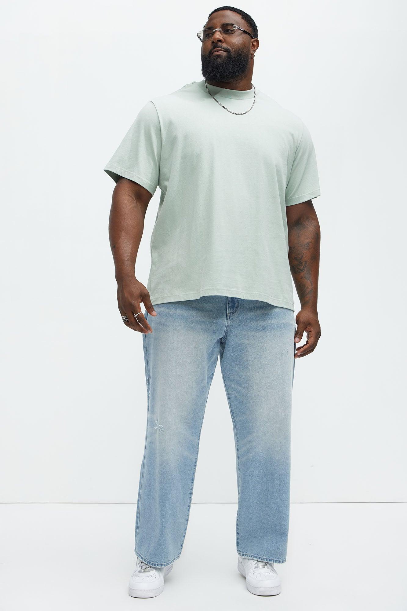 Oversized Heavyweight Short Sleeve Tee - Sage Product Image