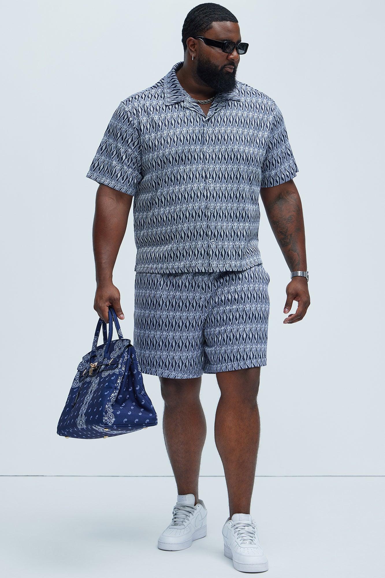 Xavion Textured Shorts - Blue/combo Product Image