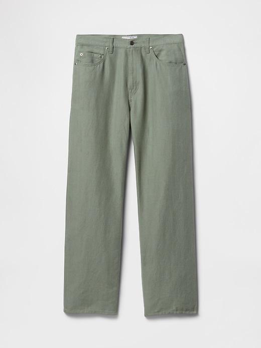 Linen-Cotton '90s Loose Herringbone Pants Product Image