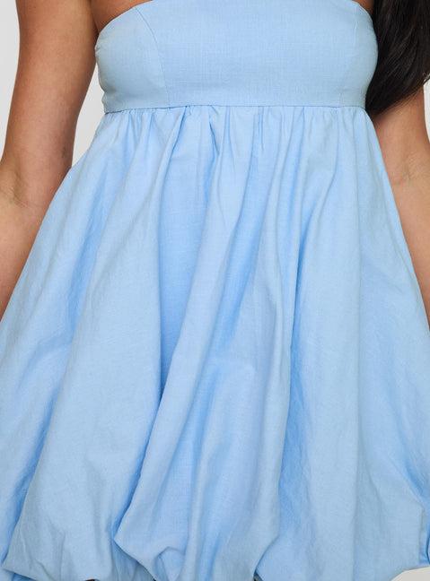 Ismene Bubble Hem Mini Dress Blue Product Image
