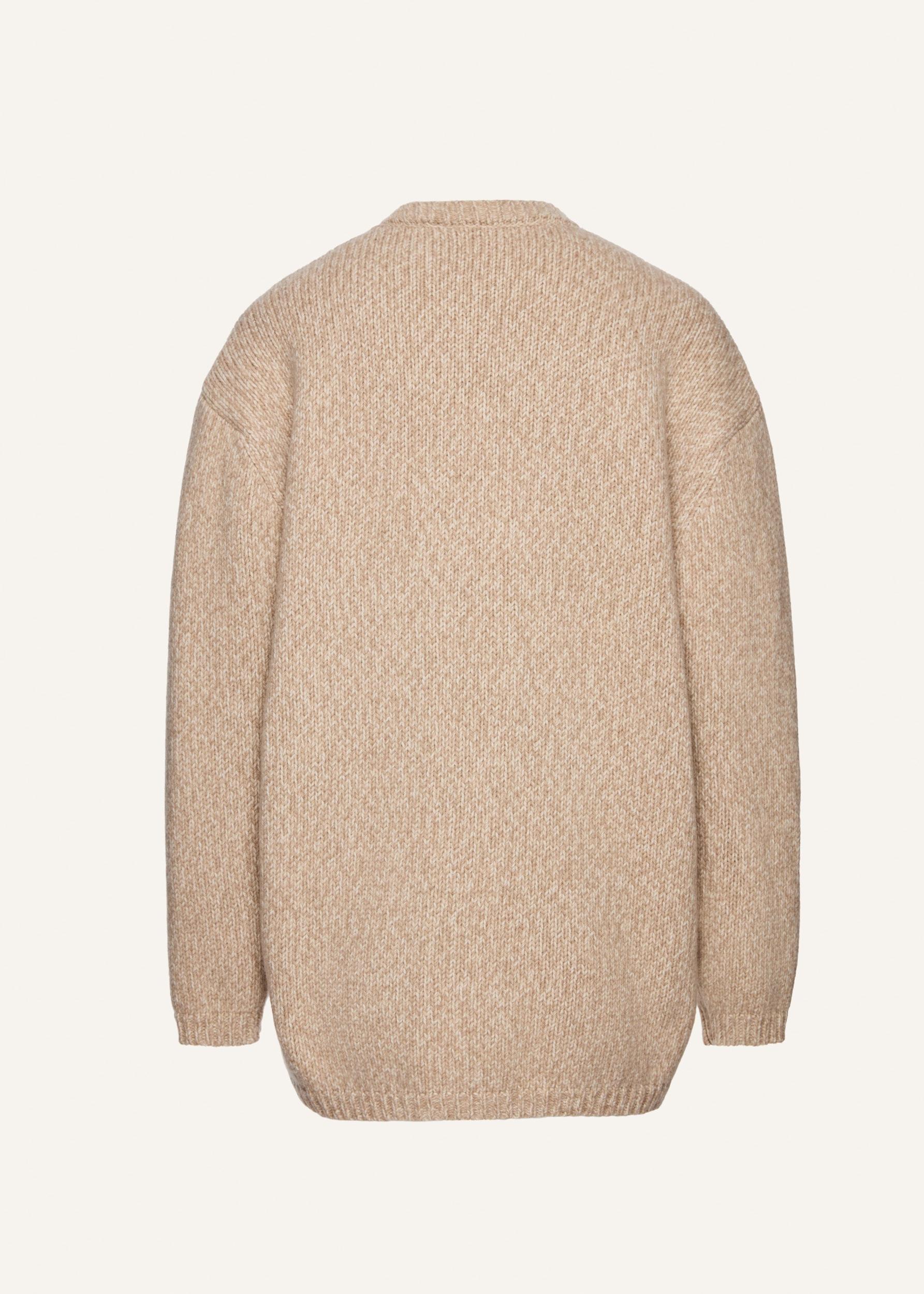 Oversized marled cardigan in beige Product Image