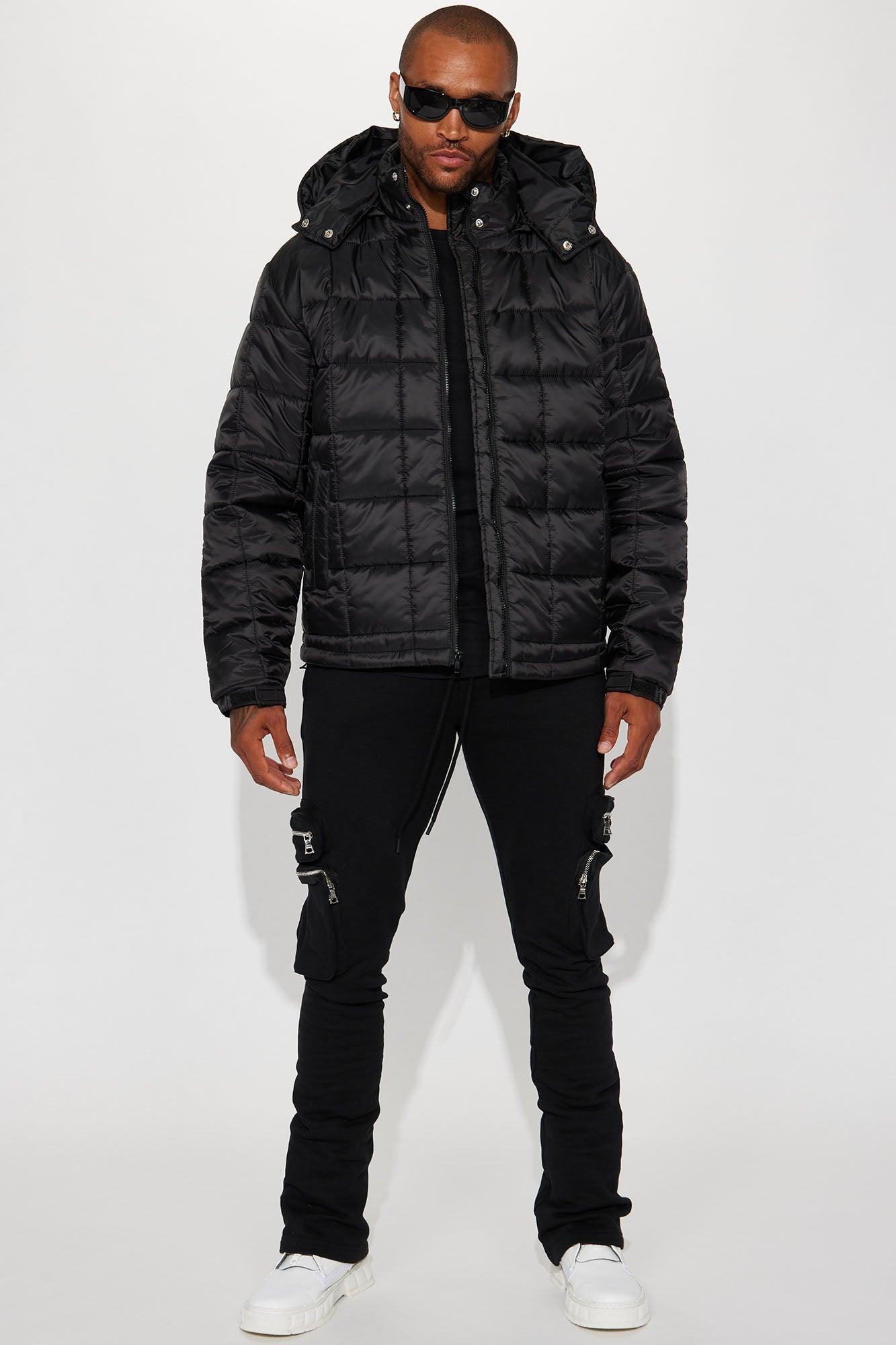 Grenade Like Hooded Puffer Jacket - Black Product Image