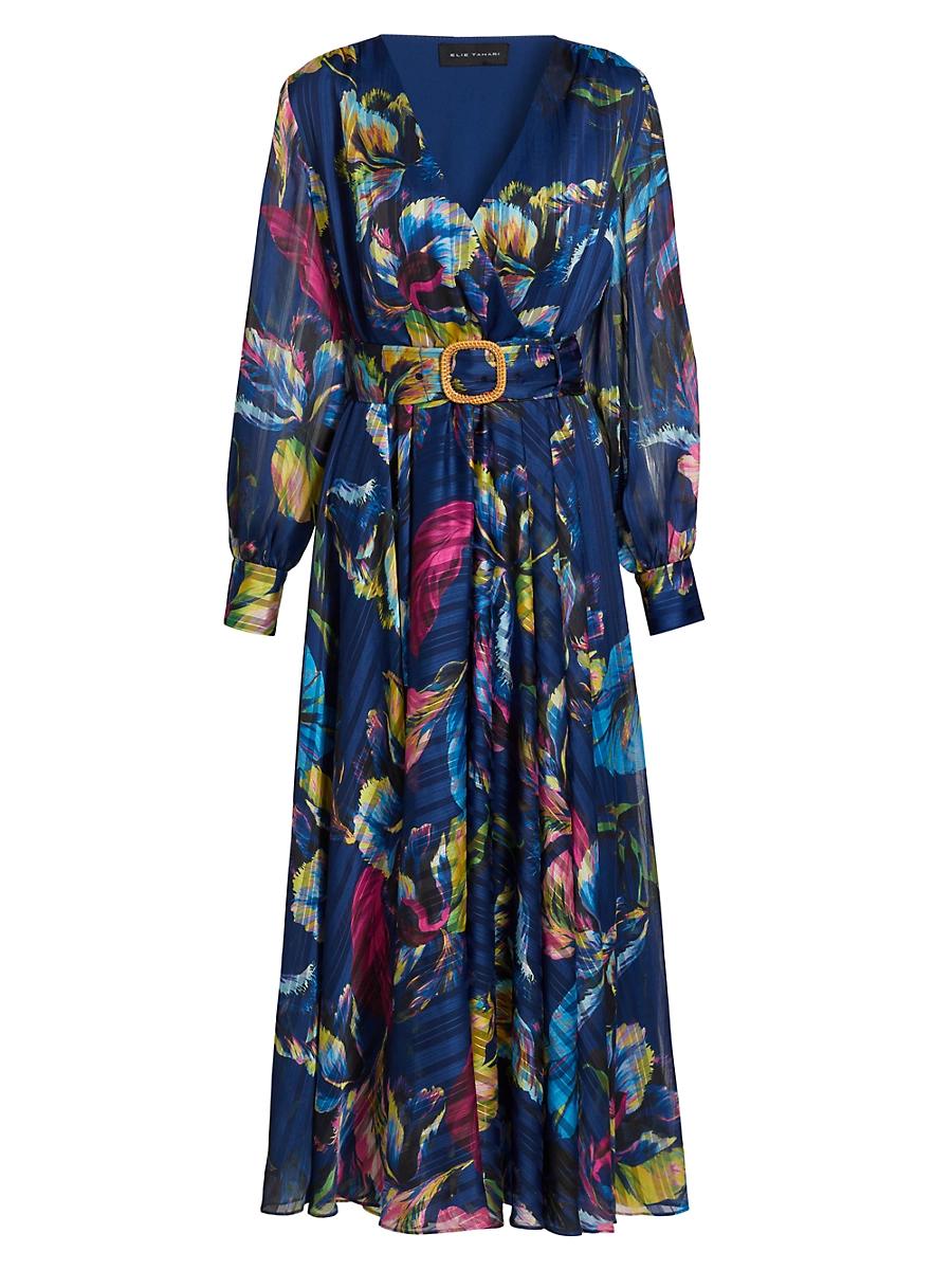 Womens Milena Floral Belted Maxi Dress Product Image