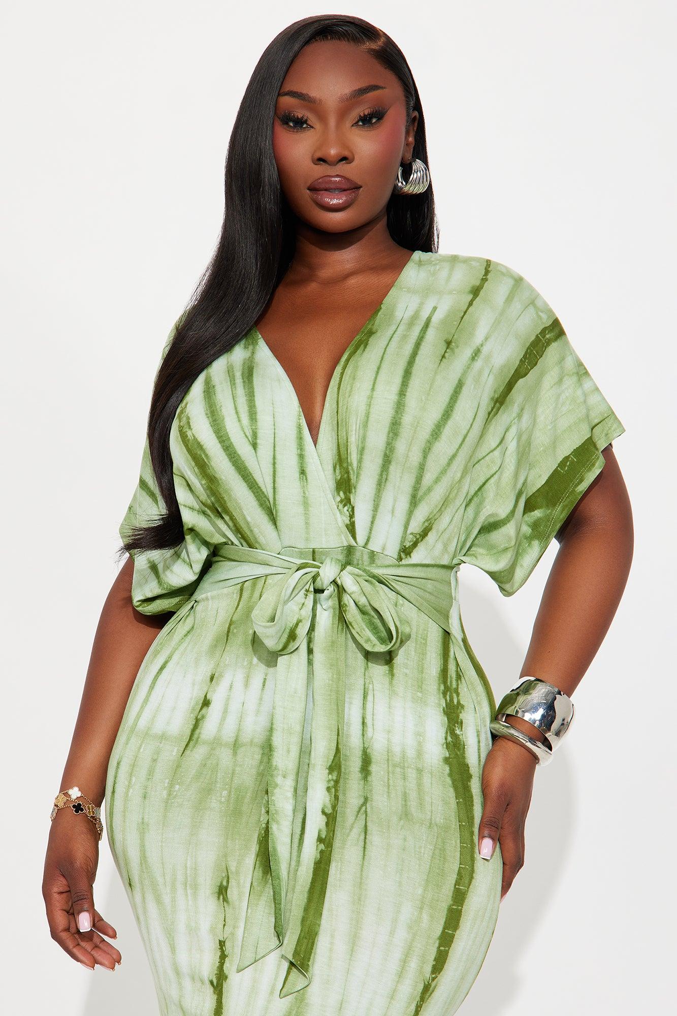 Gigi Tie Dye Maxi Dress - Olive/combo Female Product Image