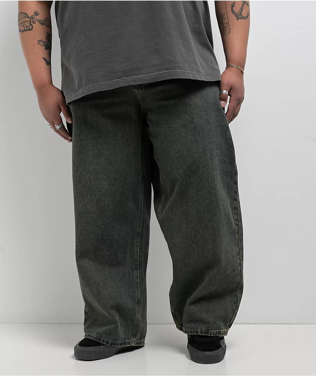 Empyre Dirty Dark Blue Wash Ultra Wide Skate Jeans Product Image