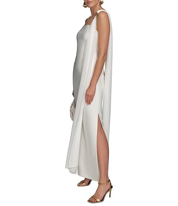 Donna Karan Square Neck Chiffon Drape Dress Product Image