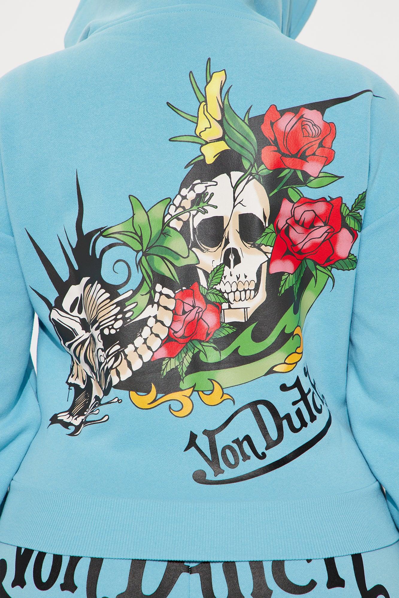 Von Dutch Skull Oasis Zip Up Hoodie - Blue/combo Product Image