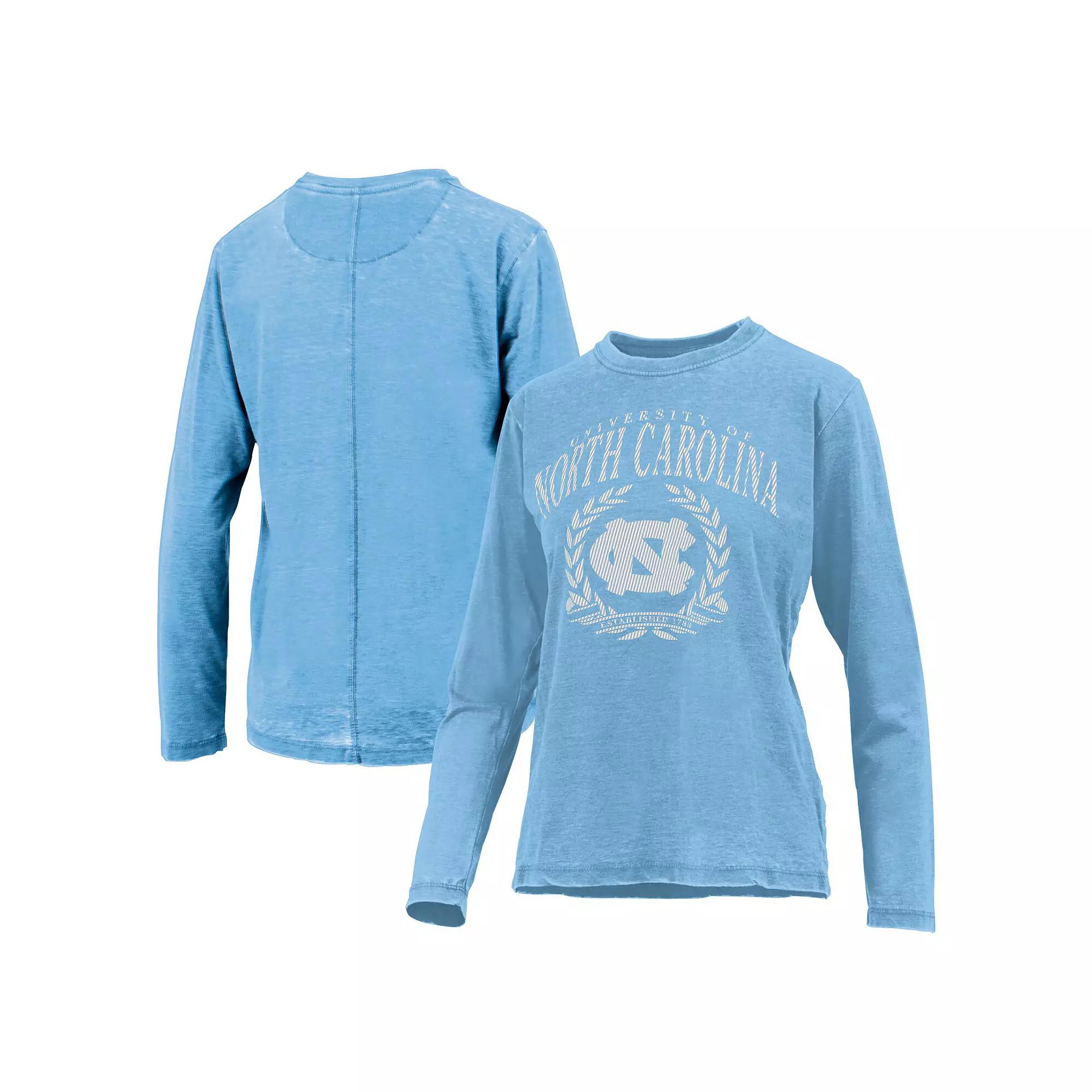 Women's Pressbox Carolina Blue North Carolina Tar Heels Chandler Olive Leaf Arch Long Sleeve T-Shirt,  Product Image