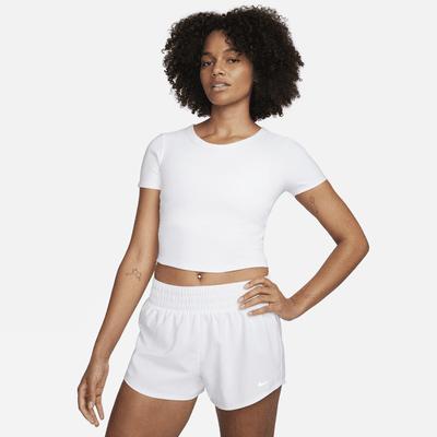 Nike Womens One Fitted Dri-FIT Short-Sleeve Cropped Top | FN2804-100 Product Image