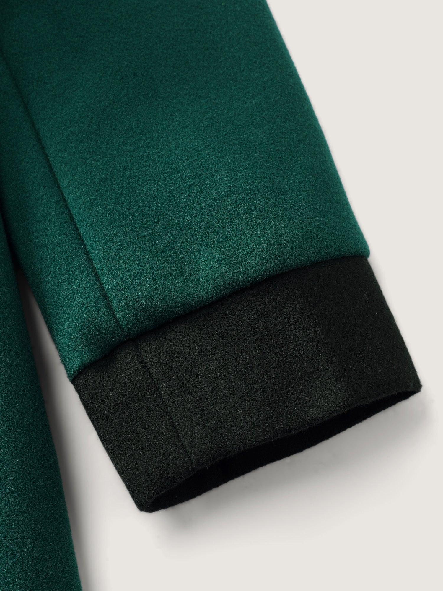 Color Contrast Belted Lined Coat Female Product Image