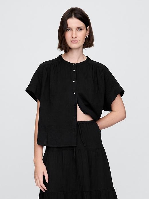 Crinkle Gauze Dolman Shirt Product Image