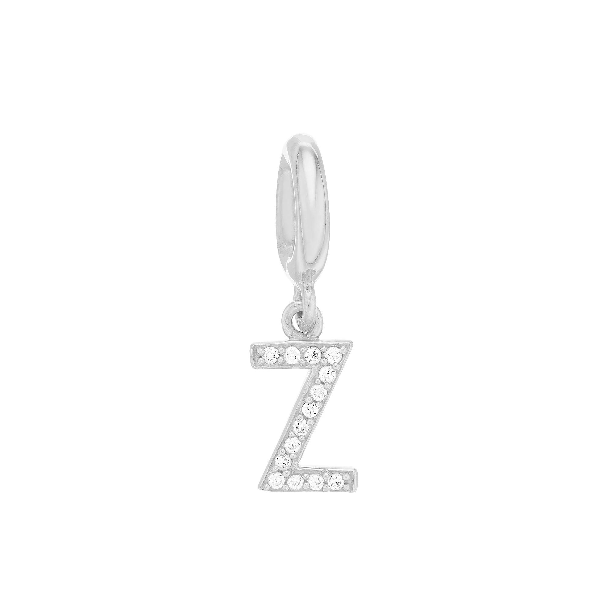 SIRI USA by TJM Sterling Silver Cubic Zirconia Initial Charm, Women's Product Image