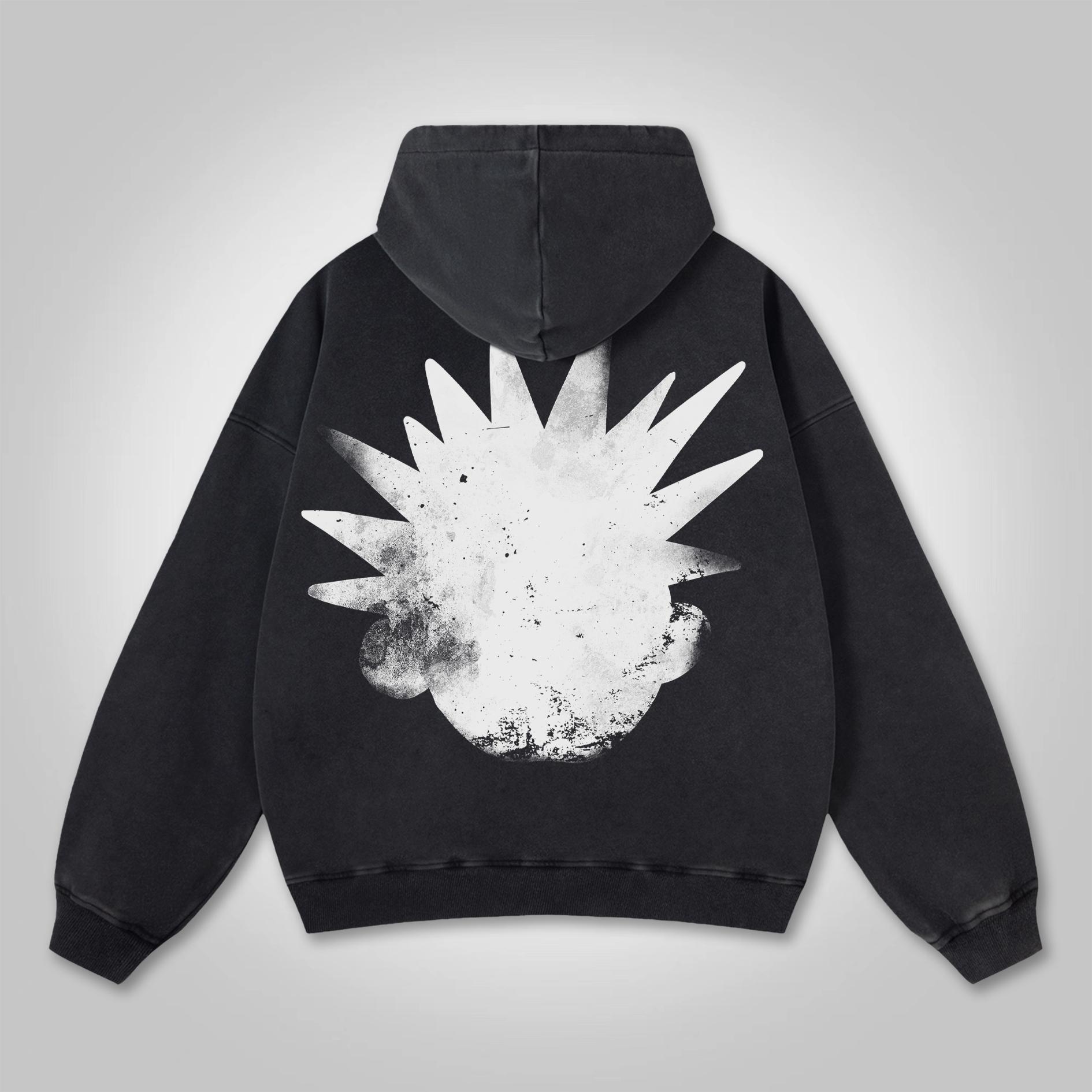 Sopula The Brain Explodes Print Graphic Washed Hoodie Product Image