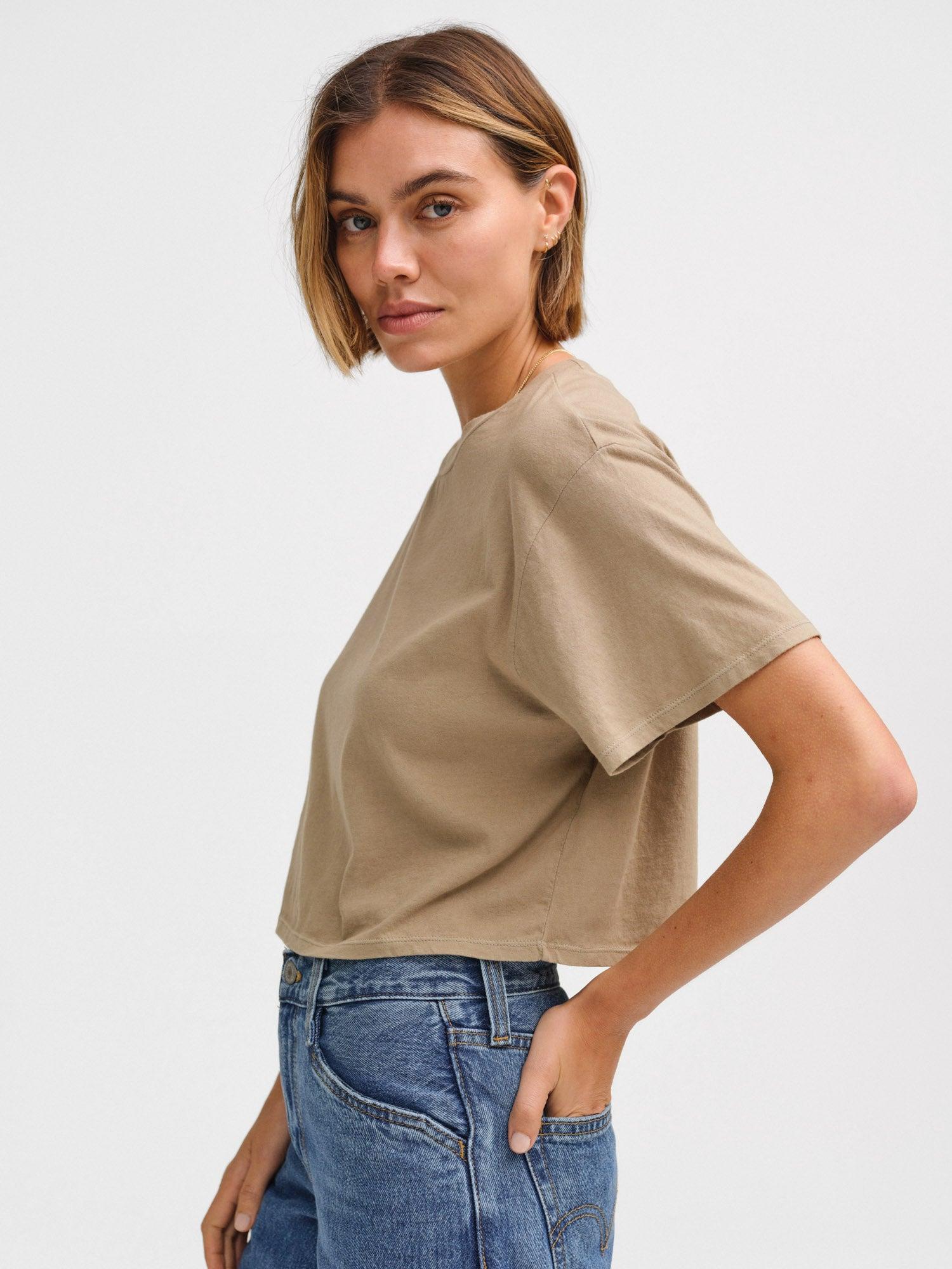 Organic Cotton Relaxed Crop Tee Female Product Image