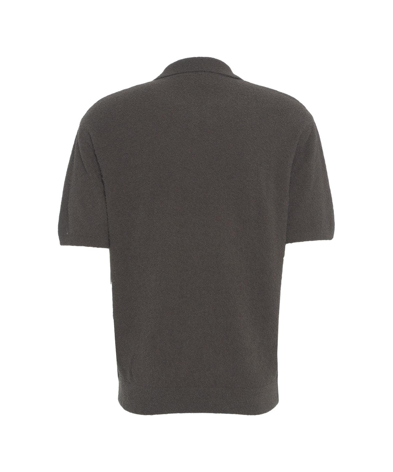 Boucle knit polo shirt Product Image