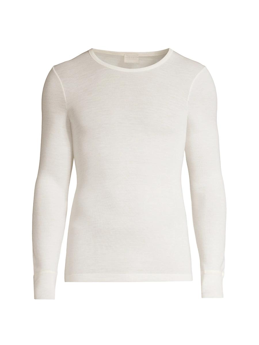 Mens Woolen Silk Long Sleeve Crewneck Tee Product Image
