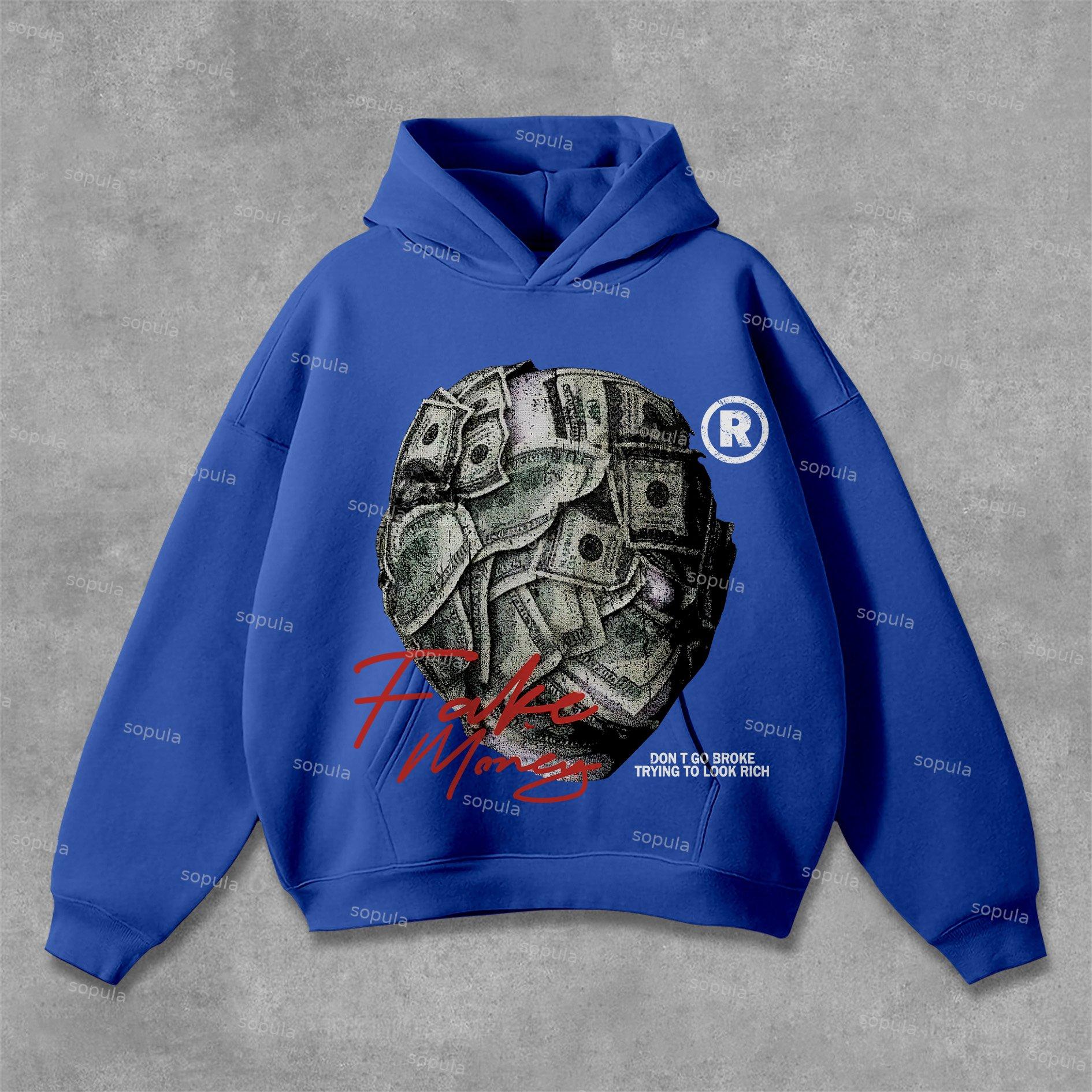 Sopula Don't Go Broke Trying To Look Rich Graphics Pocket Hoodie Product Image