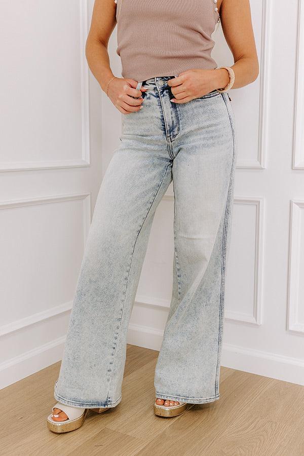 JUDY BLUE Vera High Waist Wide Leg Acid Wash Jean Product Image