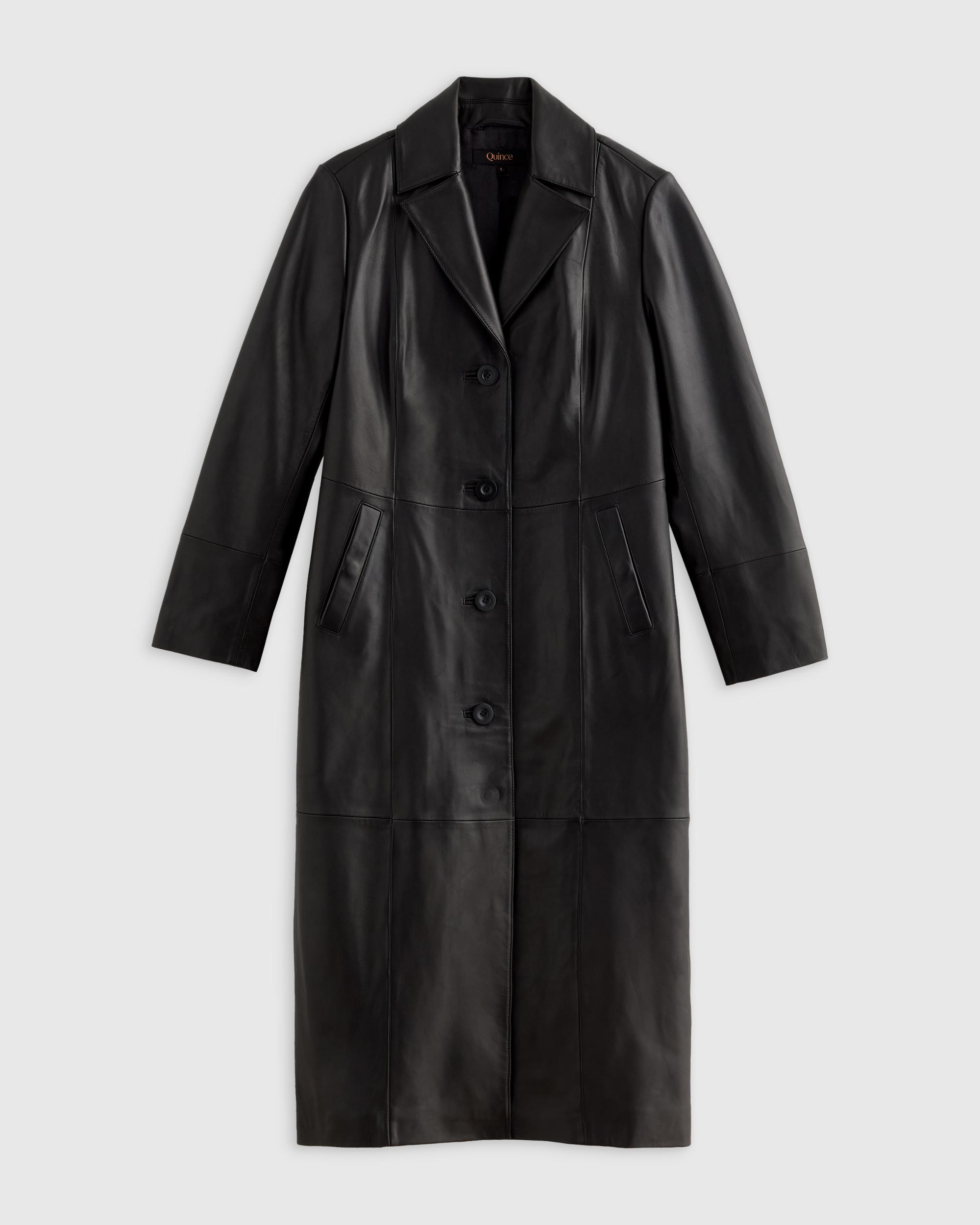 Quince | Women's Long Trench Coat Size XS, Leather Product Image