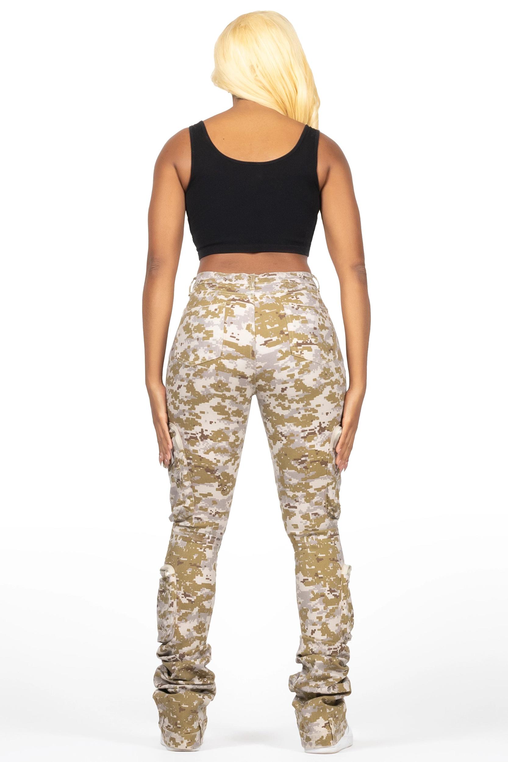 Alisson Digital Camo Cargo Super Stacked Jean Female Product Image