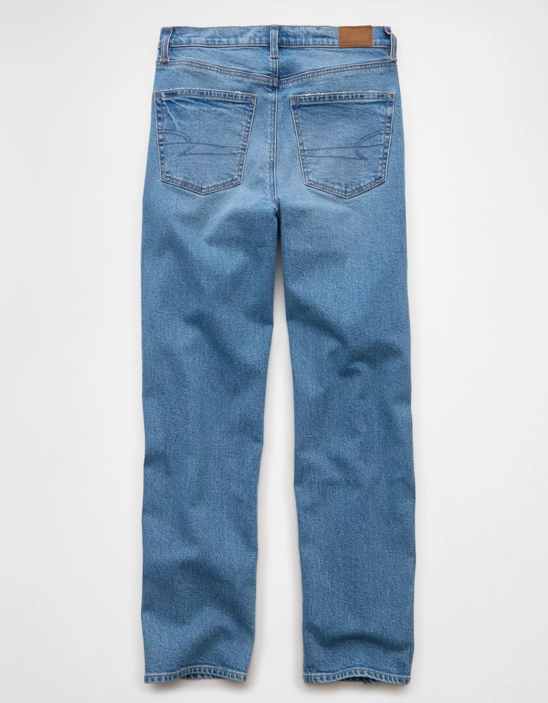 AE Strigid Super High-Waisted Baggy Straight Jean Product Image