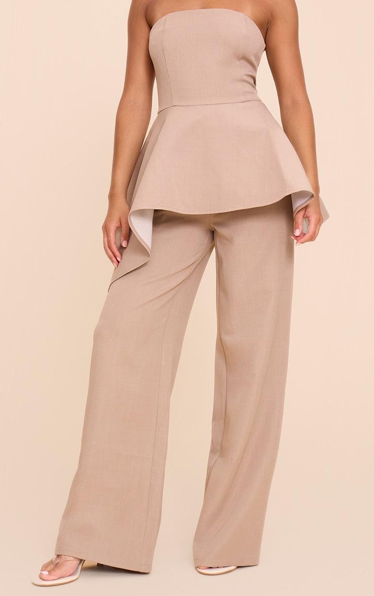 Taupe Premium Tailored Straight Leg Pant Product Image