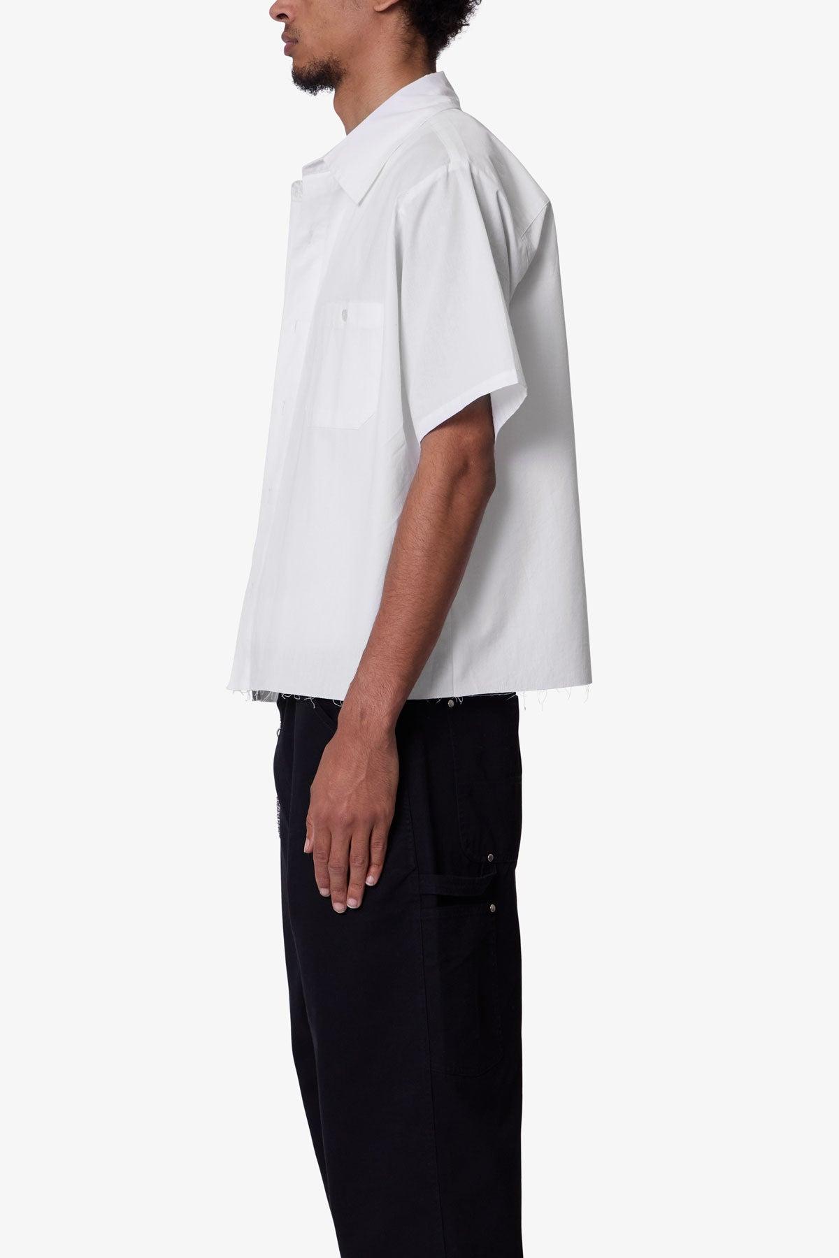 Poplin Cropped S/S Shirt - White Product Image