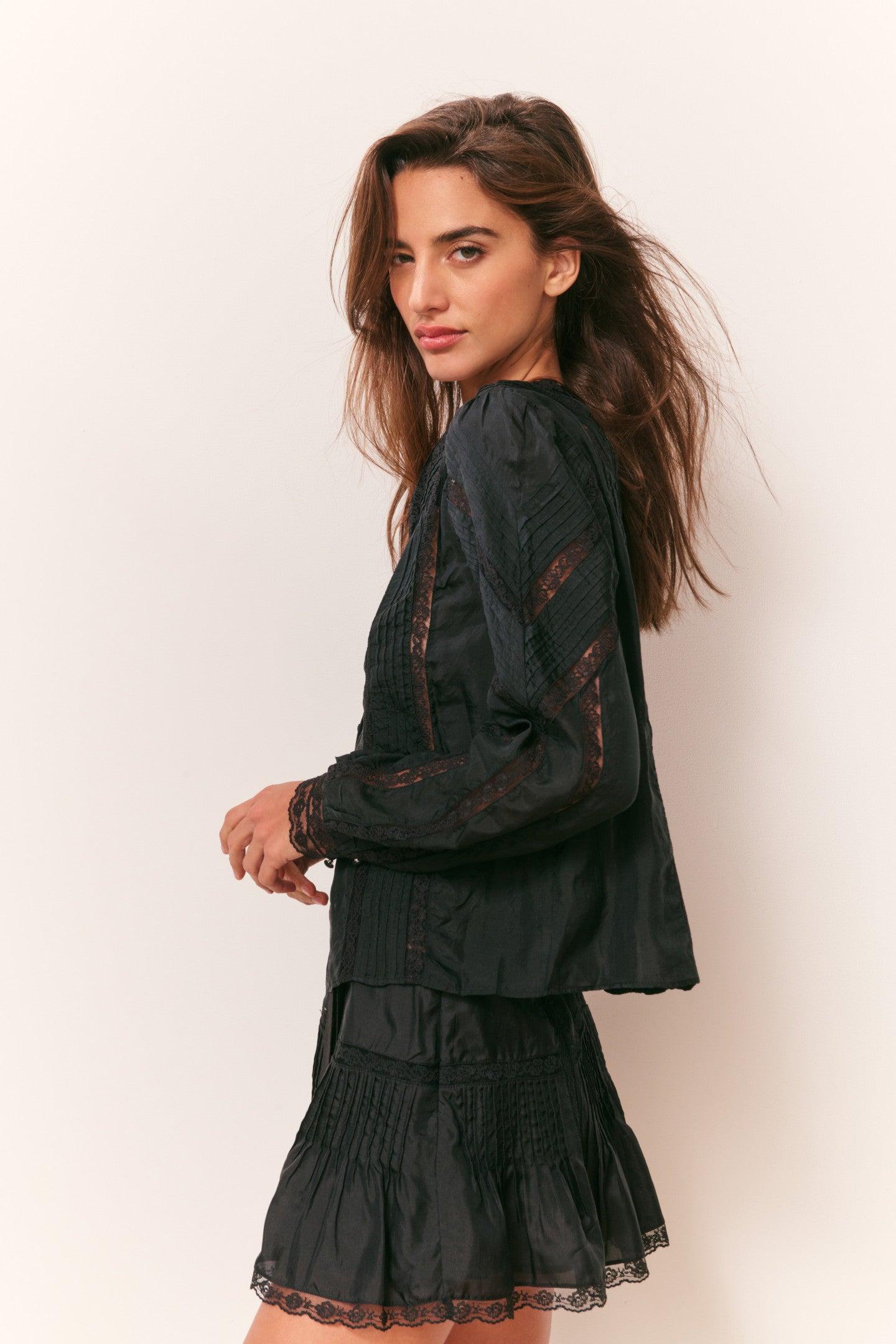 Willia Silk Lace-Detailed Mini Skirt Product Image