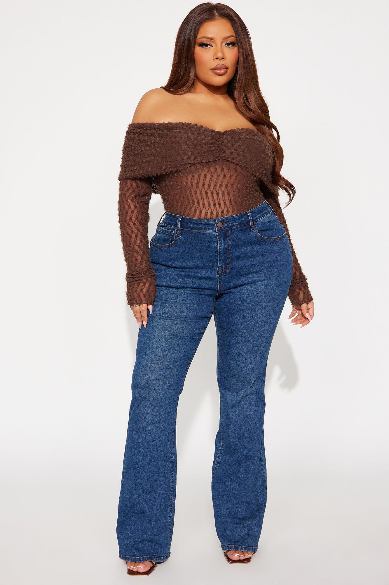 Vibe Check Curvy Stretch Bootcut Jeans  - Dark Denim Product Image