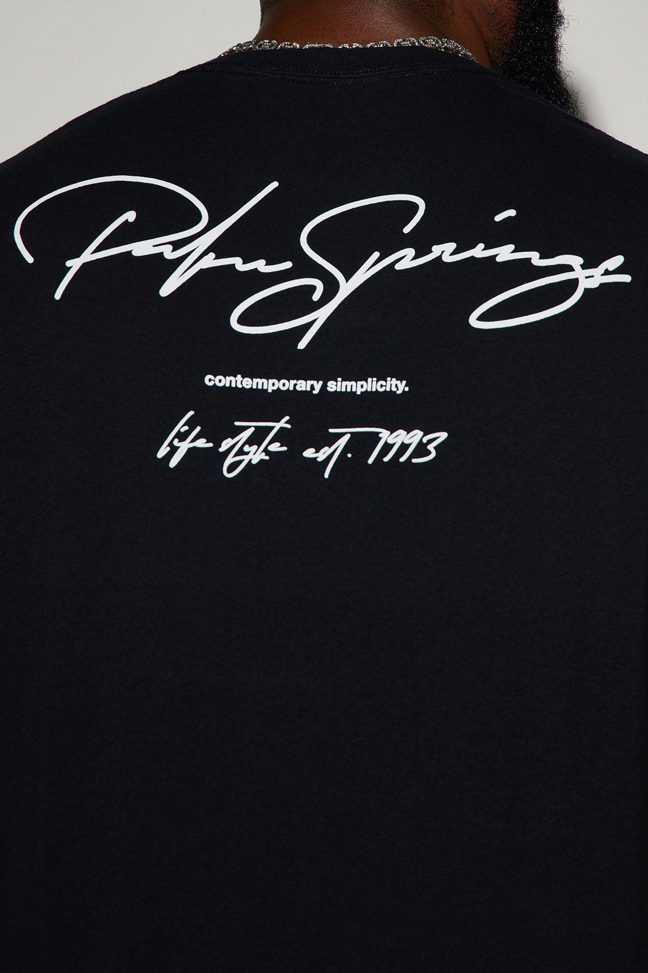 Palm Springs Vibes Short Sleeve Tee - Black Product Image