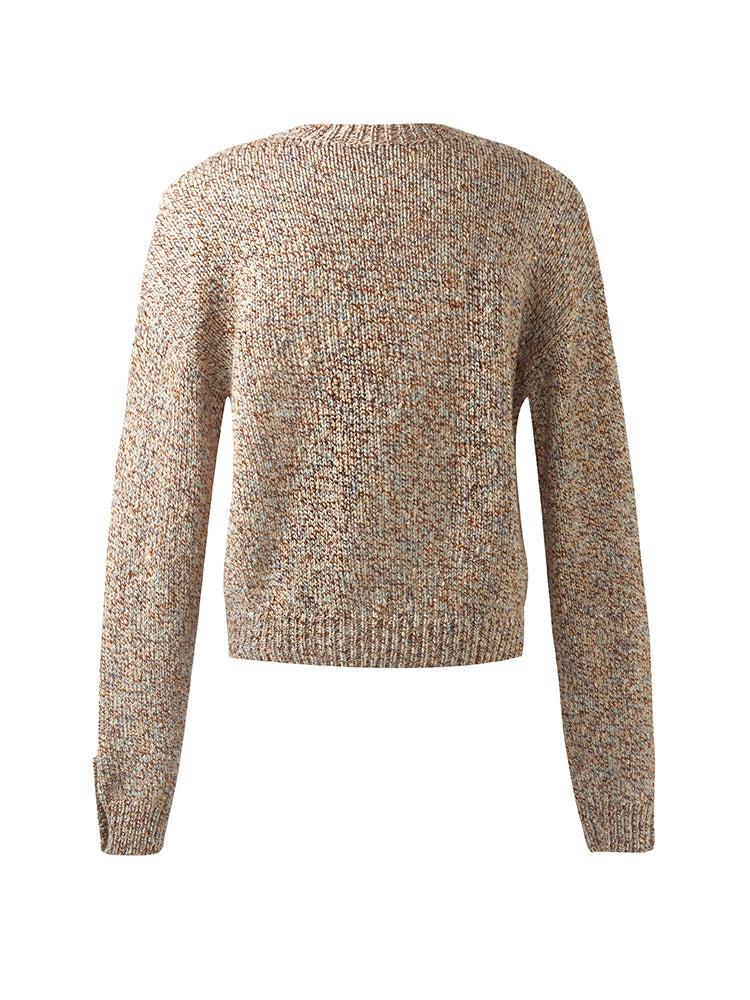Wool Blend Round Neck Women Sweater Product Image